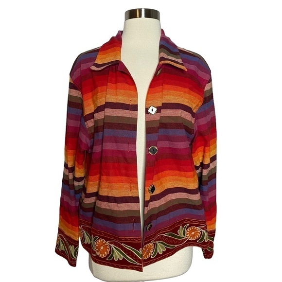 Tantrums Multicolor Striped Jacket (S) - Picture 1 of 5